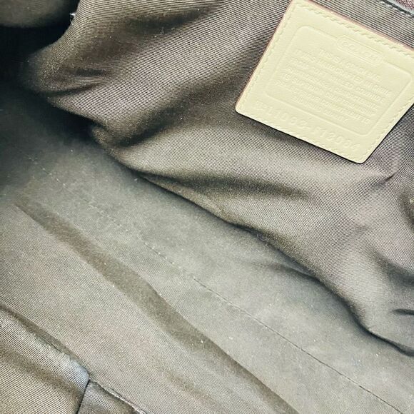 Coach F13084 Hampton Leather Braided Satchel Handbag Bag, Beige Cream - Picture 7 of 8